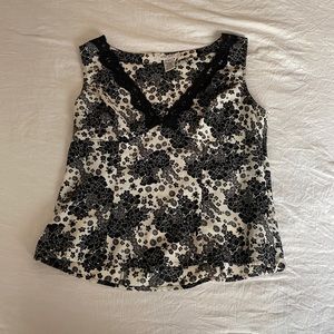 y2k floral v-neck blouse